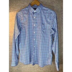 UNTUCKit Men’s Lehman Long Sleeve Button Up Size Large Blue/white Plaid